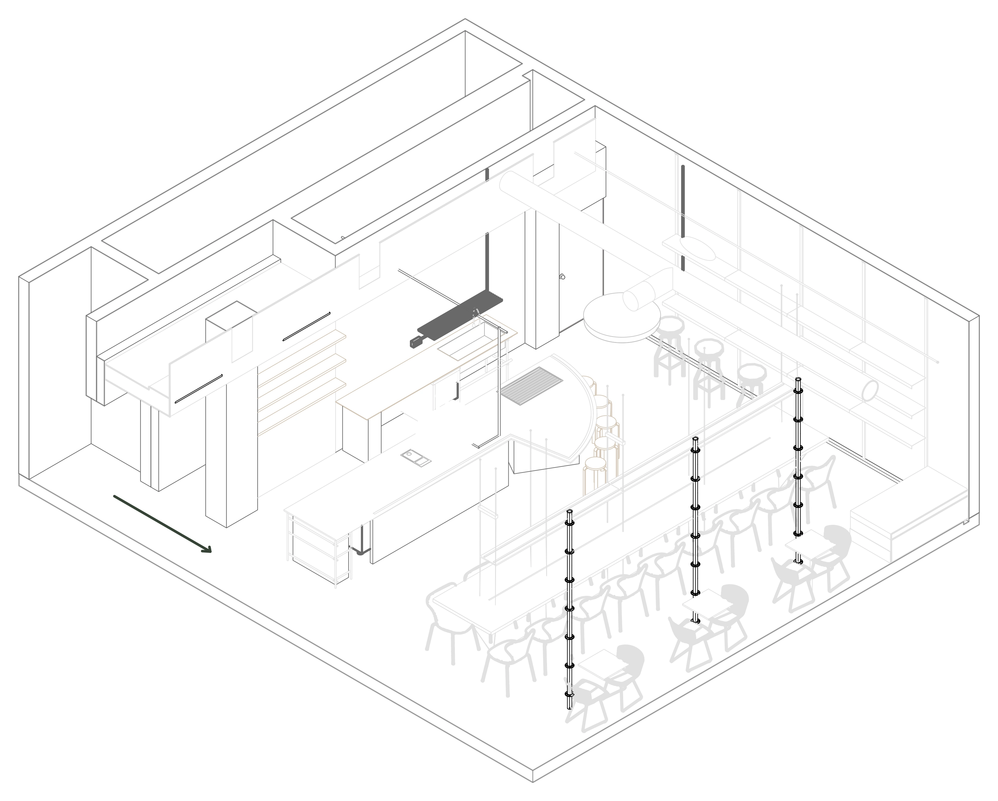 공간 구성 다이어그램 · 벽체, 가구, 조명과 비계 프레임의 관계 / Graphic design의 원본 diagram.pdf