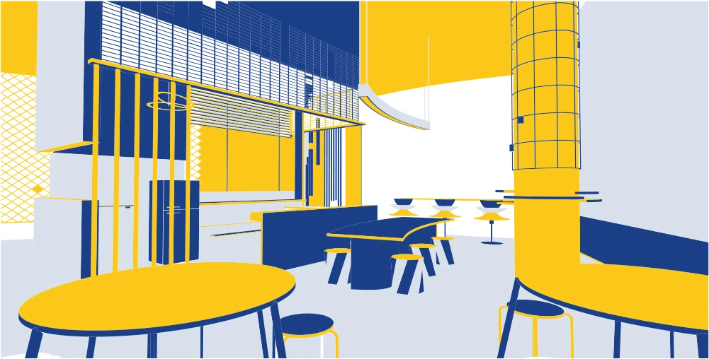 6F Office Lounge · 업무 라운지 렌더링