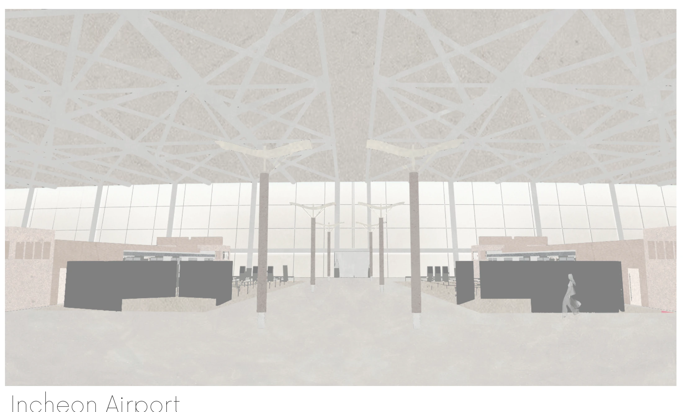 배치 제안 · 인천공항 대기 공간 렌더링